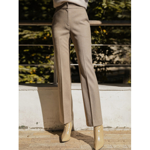 毛呢西裝褲女士2025新款秋冬季高腰加厚菸琯直筒褲顯瘦休閒長褲子