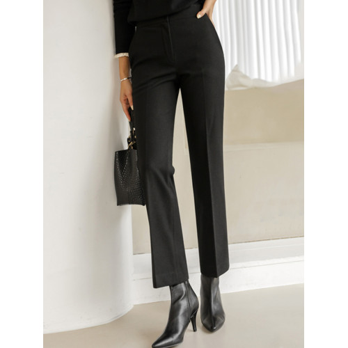 毛呢西裝褲女士2025新款秋冬季高腰加厚菸琯直筒褲顯瘦休閒長褲子