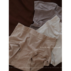 touchme法式復古螺紋裸肌感內褲女莫代爾透氣桑蠶絲抑菌襠中腰3條