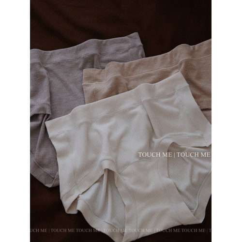 touchme法式復古螺紋裸肌感內褲女莫代爾透氣桑蠶絲抑菌襠中腰3條 touchme法式復古螺紋裸肌感內褲女莫代爾透氣桑蠶絲抑菌襠中腰3條