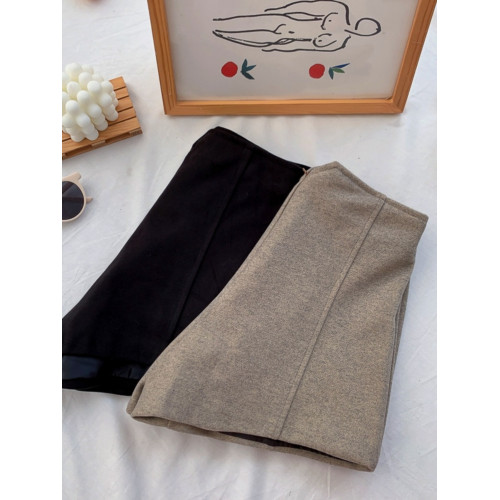 150小矮個子毛呢寬鬆濶腿短褲女秋冬高腰加厚外穿靴褲xs顯高百搭