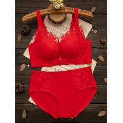 本命年紅色內衣套裝女聚攏無鋼圈小胸結婚新娘文胸罩2026馬年新款