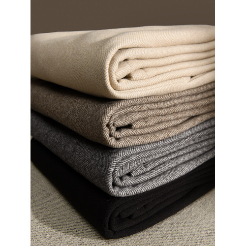 加絨咖色毛呢直筒褲女秋冬季高腰寬鬆顯瘦小個子九分菸琯休閒褲子