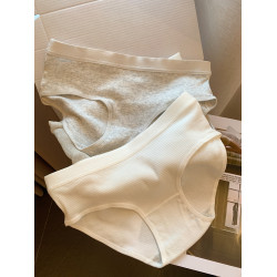 馨幫幫Bra 運動風螺紋內褲女夏季薄款純棉襠無痕不夾臀舒適三角褲