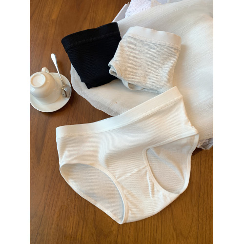 馨幫幫Bra 運動風螺紋內褲女夏季薄款純棉襠無痕不夾臀舒適三角褲