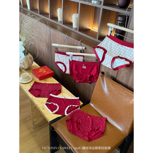 2025新款禧悅鴻運順柔旺膚褲本命年紅色大碼透氣女士三角褲禮盒裝