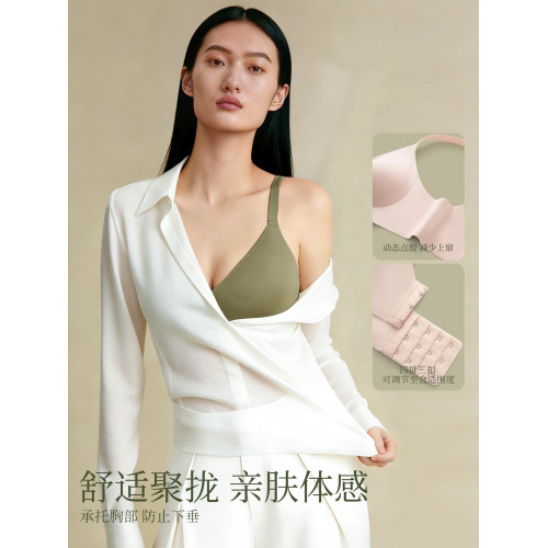 無痕內衣女士胸罩小胸舒適聚攏顯大收副乳防下垂春夏薄款美背文胸