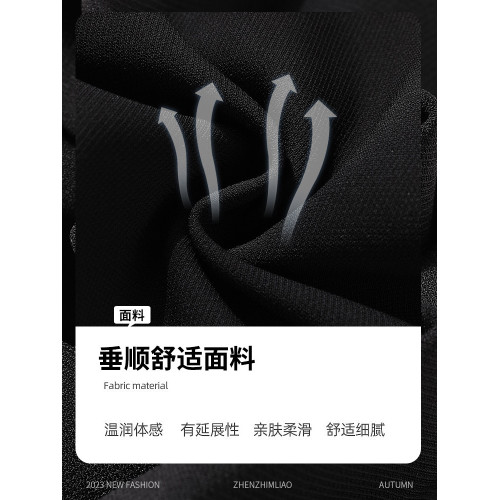 拉夏貝爾前開叉黑色加絨喇叭褲女秋冬2026新款顯瘦直筒西裝微喇褲