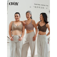 GWBY前釦式中年婦女媽媽內衣中老年人背心無鋼圈胸罩薄收副乳聚攏