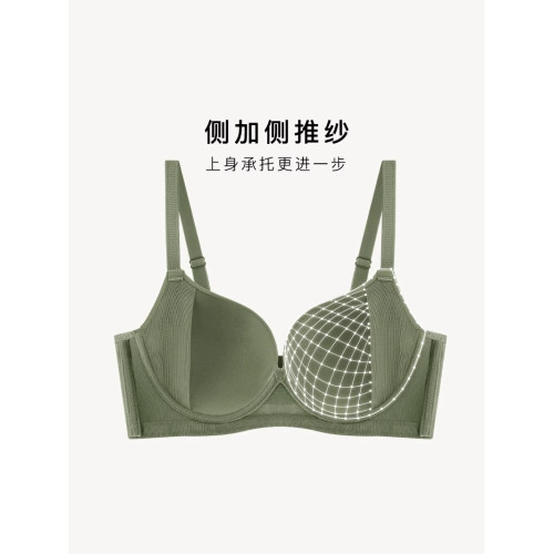 全罩杯有鋼圈光面無痕大碼內衣女士薄杯大胸顯小調整型上托文胸罩