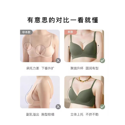全罩杯有鋼圈光面無痕大碼內衣女士薄杯大胸顯小調整型上托文胸罩