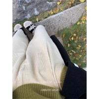 紫色燈芯絨褲子女秋冬胖MM大碼直筒寬鬆九分濶腿褲哈倫蘿蔔奶奶褲