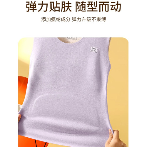 貓人少女羊毛蠶絲保暖護肚子發育期背心初中生無痕打底免穿文胸