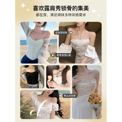 定海神針~不掉！無肩帶內衣女小胸聚攏防滑抹胸無鋼圈半杯文胸罩