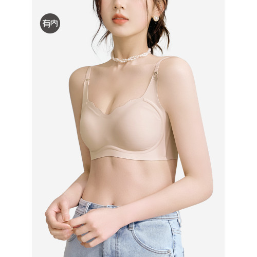 有內女士內衣女無痕無鋼圈軟支撐文胸小胸聚攏防下垂收副乳胸罩