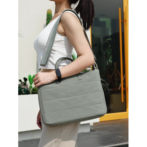 筆記型電腦包手提14寸女通勤斜背單肩包適用macbookair/pro13.3多功能托特包聯想華爲16內膽女