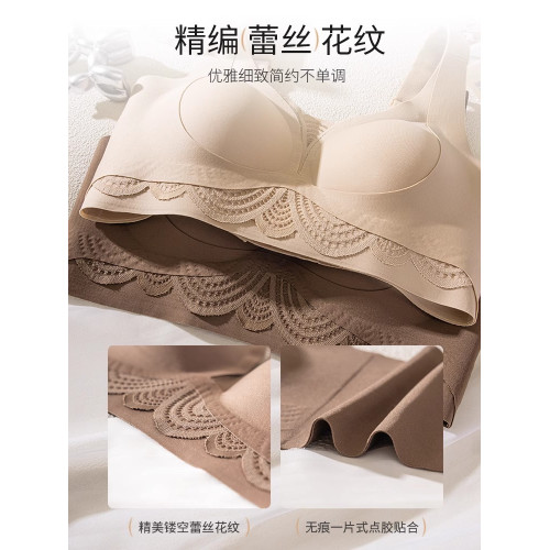 內衣女士薄款大胸顯小收副乳防下垂無鋼圈調整型小胸聚攏文胸罩夏