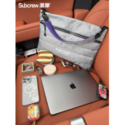 Subcrew軟fufu感充棉蘋果筆記型電腦包14寸男女通用可單肩手提斜後後背包
