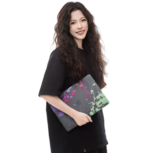 個性紅綠紫潑墨電腦保護套/適用蘋果MacBook華爲MatBook保護殼筆記型電腦罩保護電腦彩殼黑色