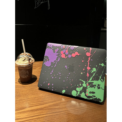 個性紅綠紫潑墨電腦保護套/適用蘋果MacBook華爲MatBook保護殼筆記型電腦罩保護電腦彩殼黑色