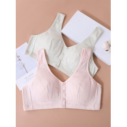 前釦少女加大碼薄款文胸全純棉大罩杯無海綿背心式無鋼圈學生內衣