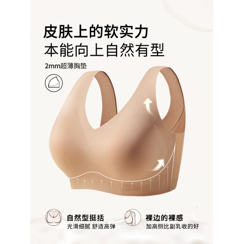 季下大胸顯小無痕內衣女背心式一體運動大碼文胸薄款胖mm美背隱形
