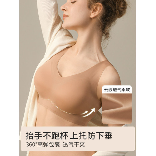 季下大胸顯小無痕內衣女背心式一體運動大碼文胸薄款胖mm美背隱形
