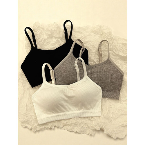 安心貓內衣女一體式薄款運動少女初高中學生吊帶背心抹胸裹胸文胸