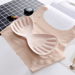 日本內衣女無鋼圈聚攏防震胸罩無痕美背抹胸式跑步背心式運動文胸