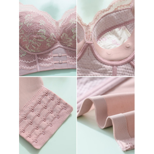 透氣內衣女小胸聚攏無鋼圈上托收副乳防下垂蕾絲上托文胸厚款神器