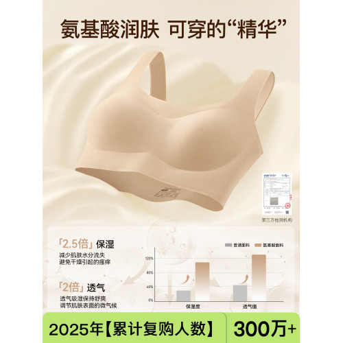 Secret World無尺碼內衣女奶皮無痕隱形舒適聚攏粉底液背心文胸罩