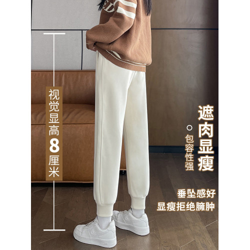 150小個子運動褲女秋冬休閒保暖九級防風褲2025新款加絨束腳衛褲