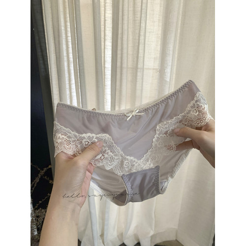 自畱推~2025夏季薄款新款舒適絲滑速乾蕾絲邊內褲女中低腰襠純棉