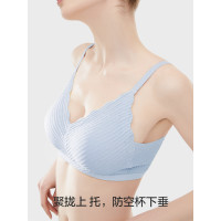 貓人內衣女小胸聚攏收副乳防下垂無鋼圈舒適無痕女士文胸罩軟支撐