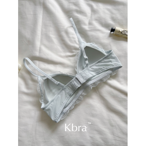 Kbra法式軟蕾絲內衣女微聚攏小胸超薄透氣無鋼圈細肩帶文胸罩
