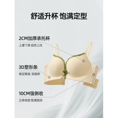 六隻兔子內衣女小胸聚攏顯大胸罩無鋼圈側收副乳防下垂蕾絲文胸
