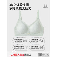 貓人無痕內衣女小胸聚攏上托美背無鋼圈固定杯薄款透氣蕾絲文胸罩