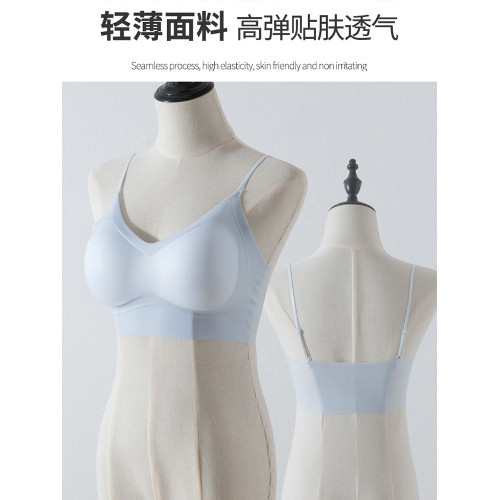 輕薄涼感無痕內衣女夏加厚胸墊小胸聚攏顯大細肩帶美背文胸無鋼圈