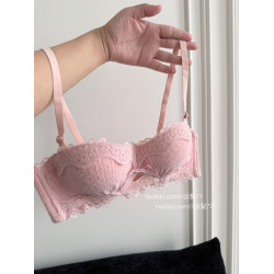 「絲絨蝴蝶結」小公主~ 半杯內衣女小胸聚攏顯大上托防下垂文胸罩
