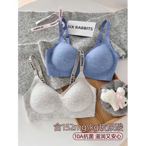 六隻兔子抑菌內衣女小胸聚攏防下垂胸罩無鋼圈側收副乳無痕文胸