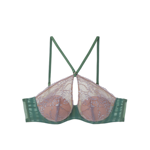 【原版】掛脖內衣女大胸顯小胸套裝聚攏文胸薄款收副乳防下垂上托