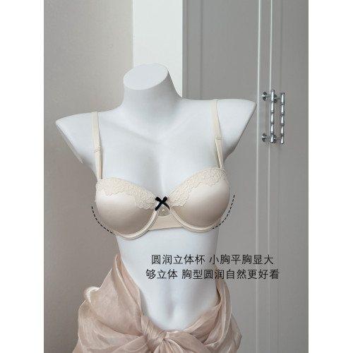 “光感”圓球立體杯~ 法式輕奢緞面內衣女小胸聚攏顯大上托文胸罩
