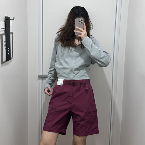 夏季新款男女裝防潑水尼龍休閒短褲中褲腰帶休閒褲455505/463870