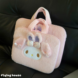 可愛卡通粉色少女心筆記型電腦包可攜式手提文件包iPad平板收納包