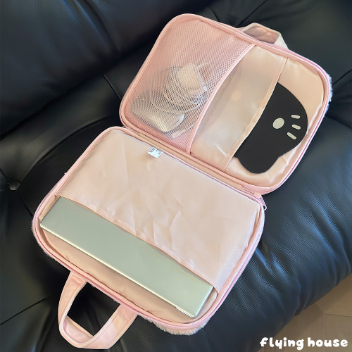 可愛卡通粉色少女心筆記型電腦包可攜式手提文件包iPad平板收納包 可愛卡通粉色少女心筆記型電腦包可攜式手提文件包iPad平板收納包