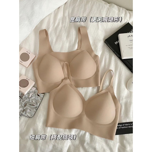 穿白T不透！粉底液深膚色無痕隱形內衣薄款大胸顯小聚攏背心文胸