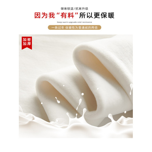 灰色仿羊毛絨加絨濶腿褲女秋季高腰垂感直筒窄版休閒褲糯米針織褲