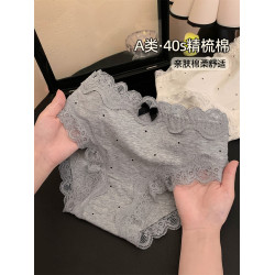 舒適透氣a類純棉女士三角褲2026新款女生不夾屁屁中腰蕾絲內褲女