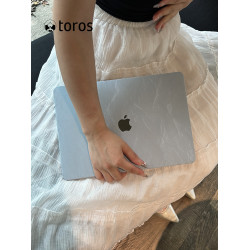 創意天藍色適用2025款M4蘋果macbookair保護殼13寸筆電m2電腦殼macbookpro保護套14寸M3皮質16外殼15M1軟殼