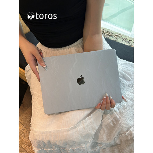 創意天藍色適用2025款M4蘋果macbookair保護殼13寸筆電m2電腦殼macbookpro保護套14寸M3皮質16外殼15M1軟殼